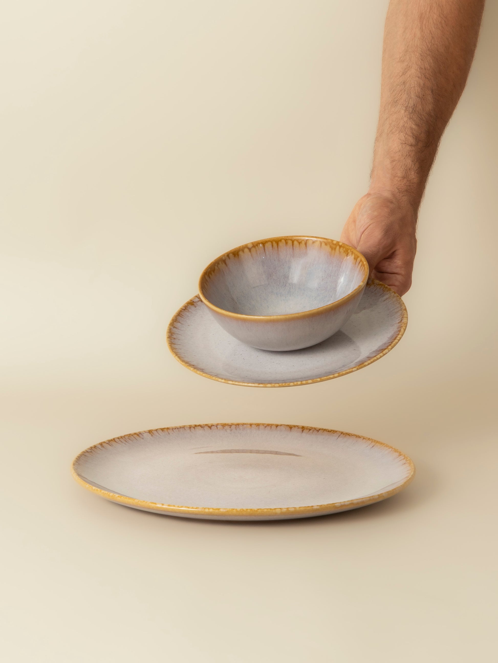 Grande assiette Amazonie - Crème
