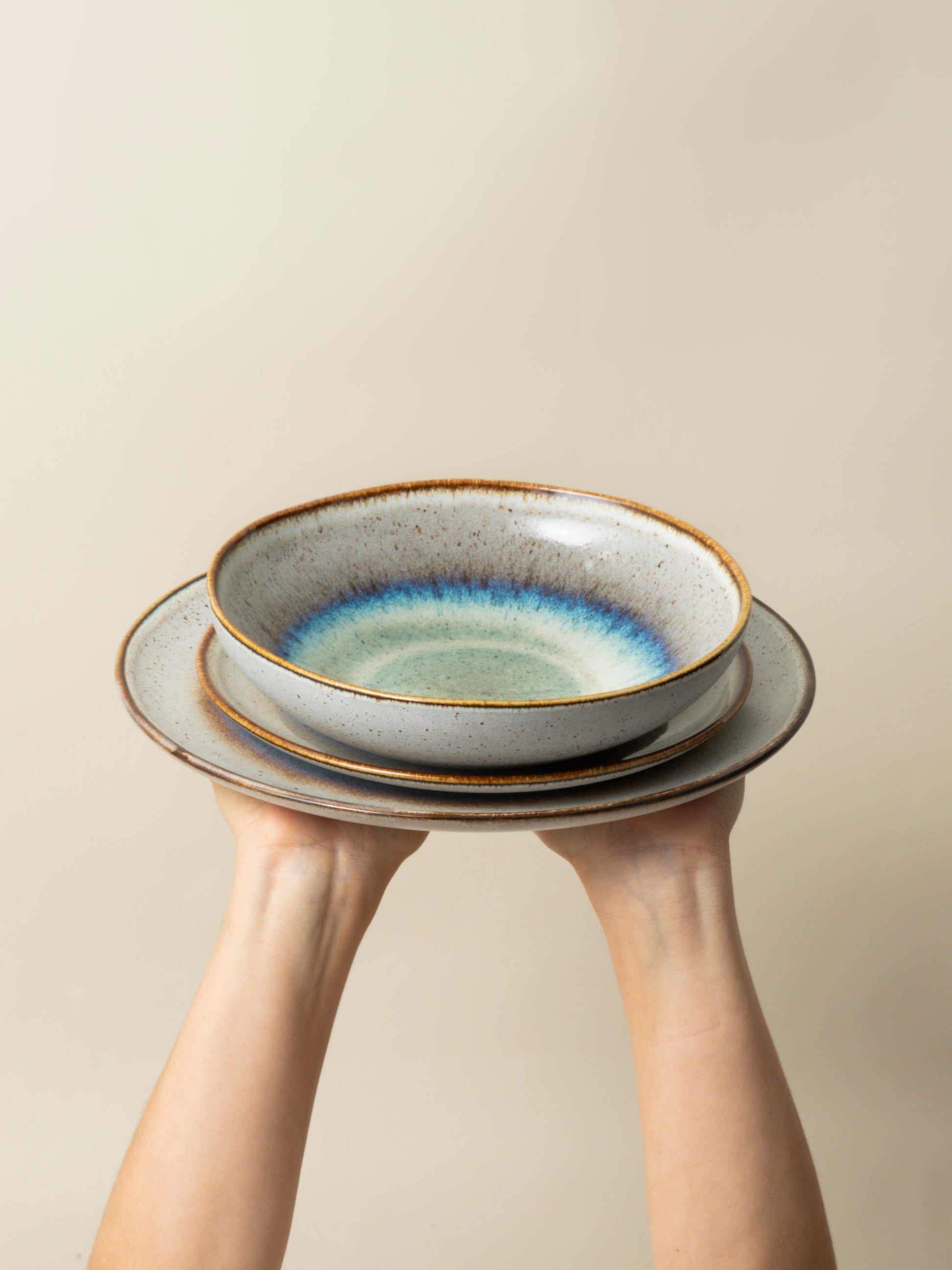 Assiette creuse Voile - Bleu nacré