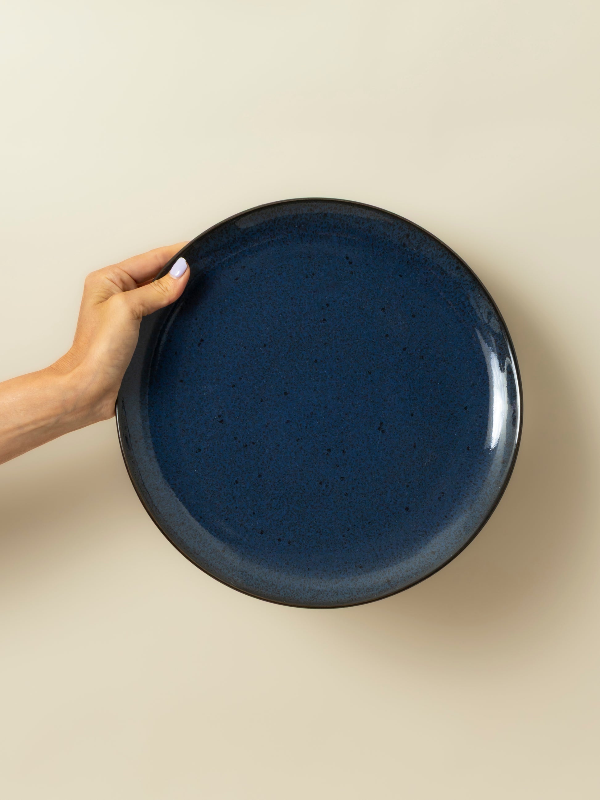 Grande assiette Graines - Bleu marine