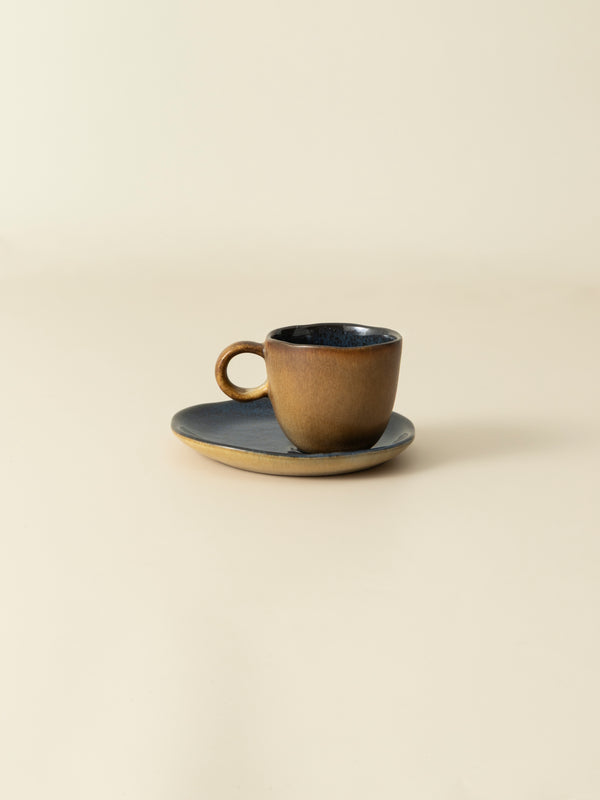 Tasse et soucoupe Graines - Bleu marine