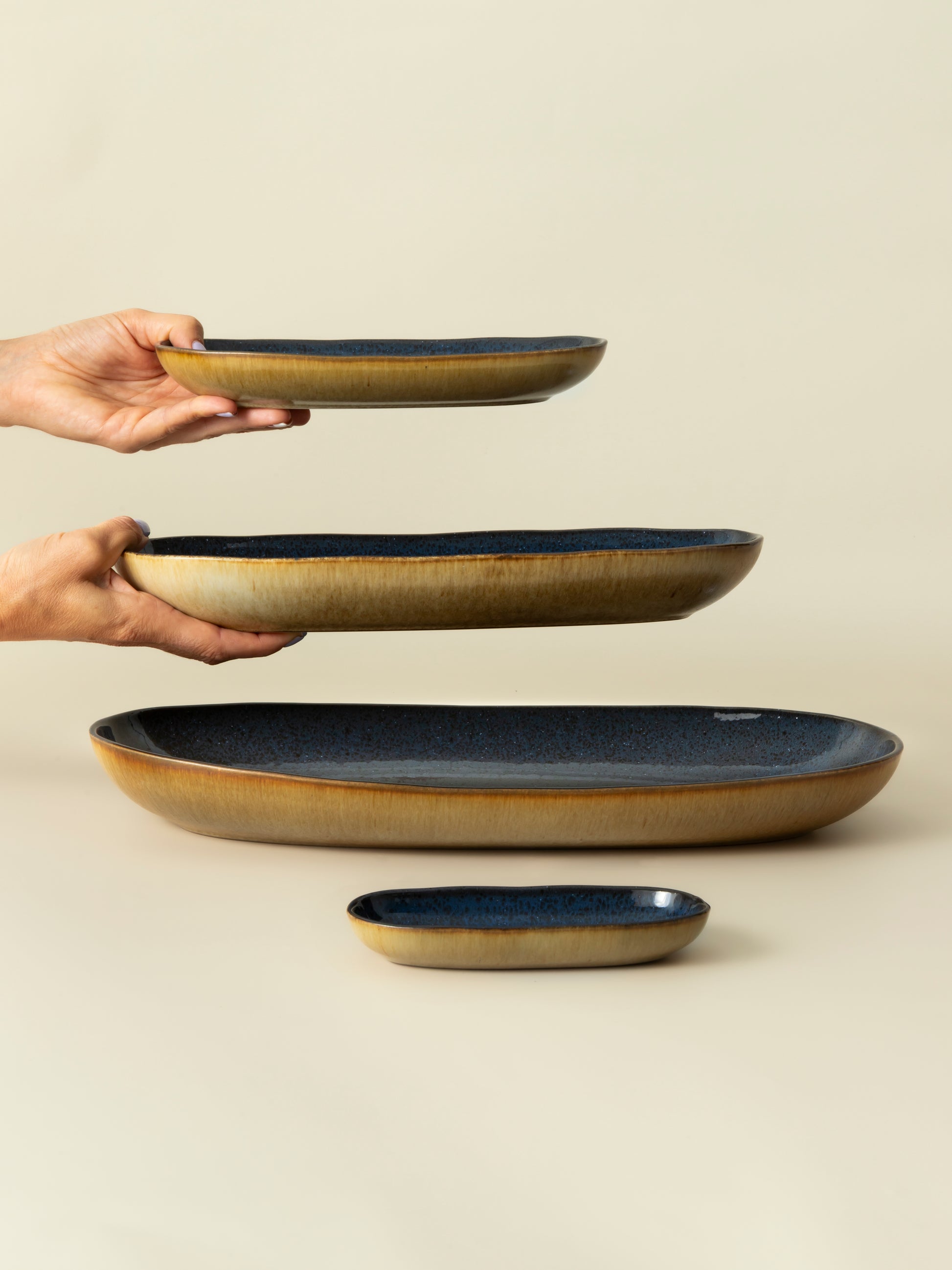 Plat de service XS Graines - Bleu marine