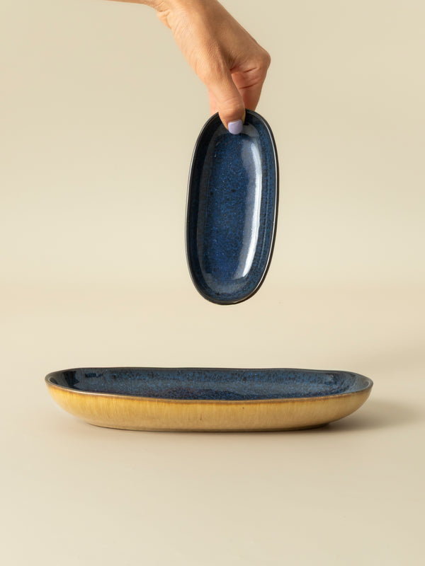 Plat de service XS Graines - Bleu marine