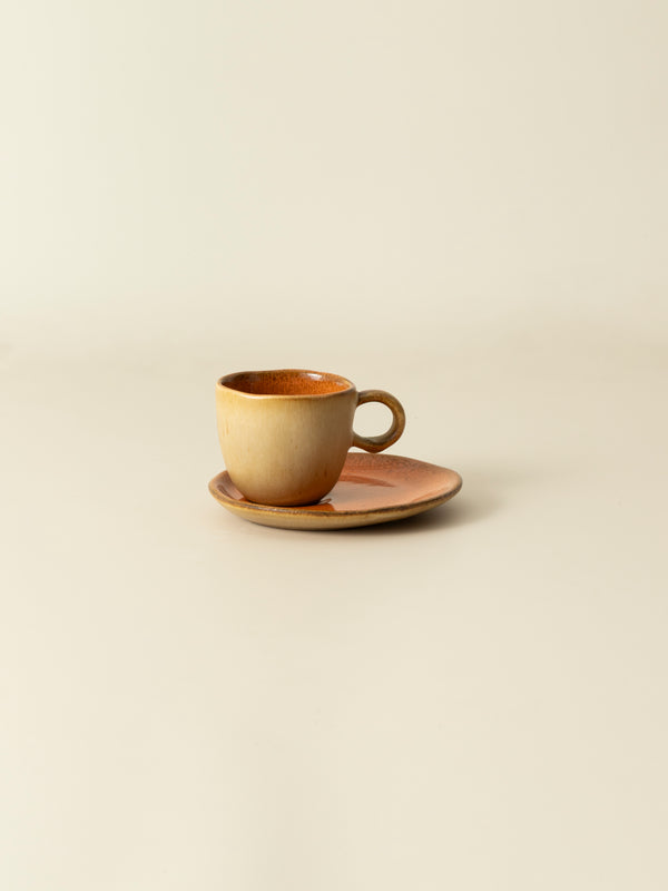 Tasse et soucoupe Graines - Orange sienne
