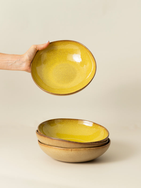 Assiette creuse Graines - Jaune topaze