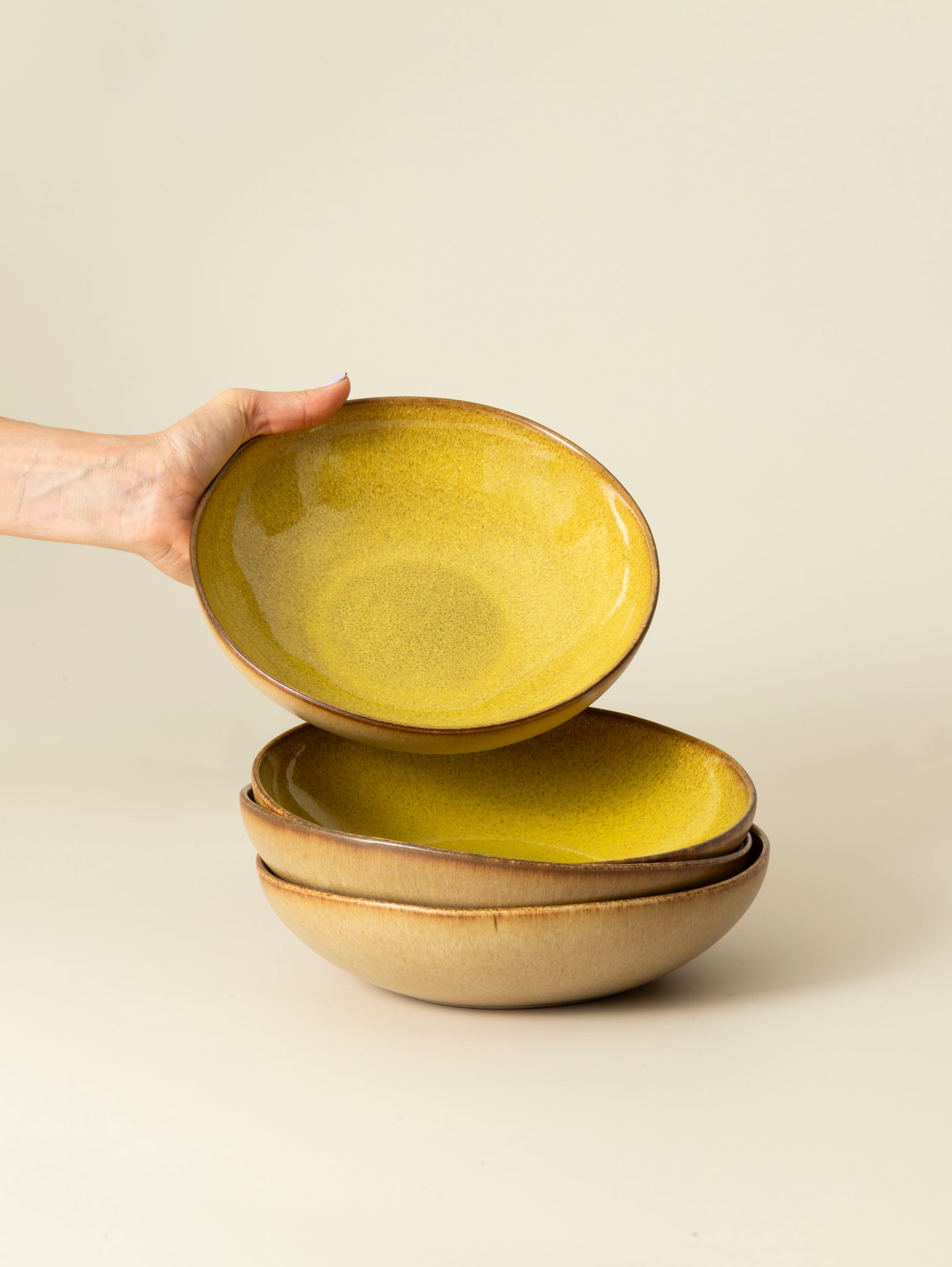 Assiette creuse Graines - Jaune topaze