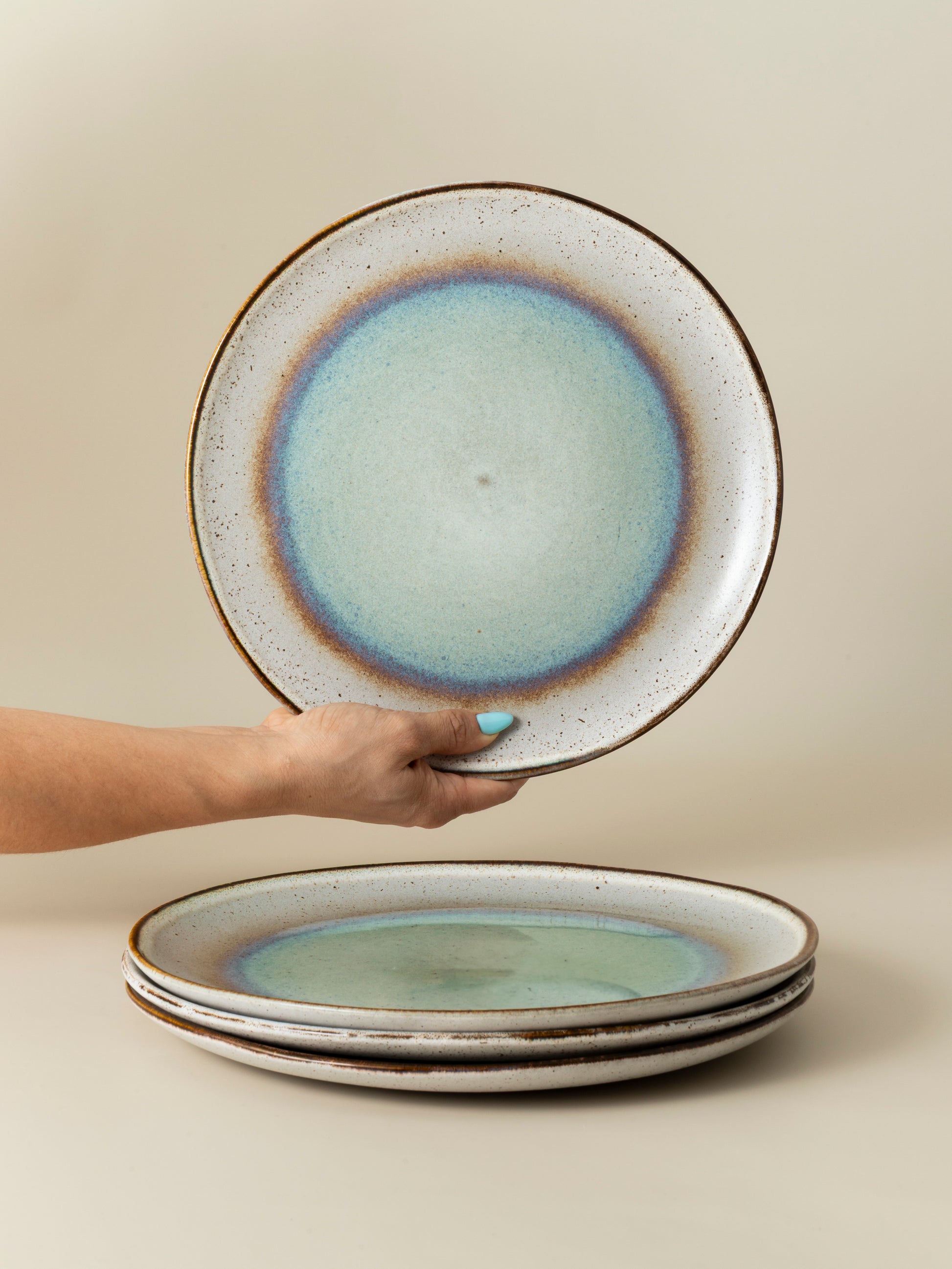 Grande assiette Voile - Bleu nacré