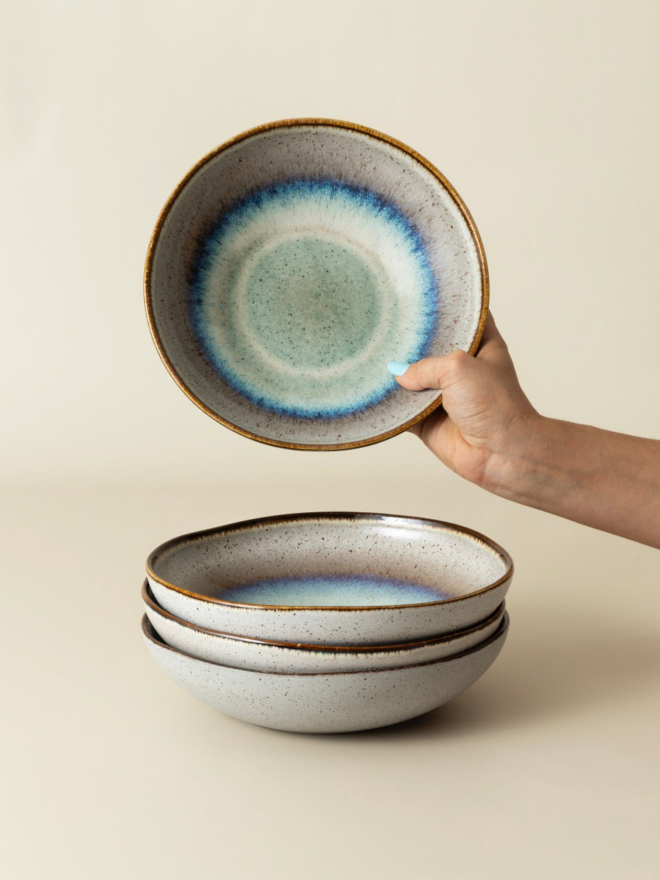 Assiette creuse Voile - Bleu nacré
