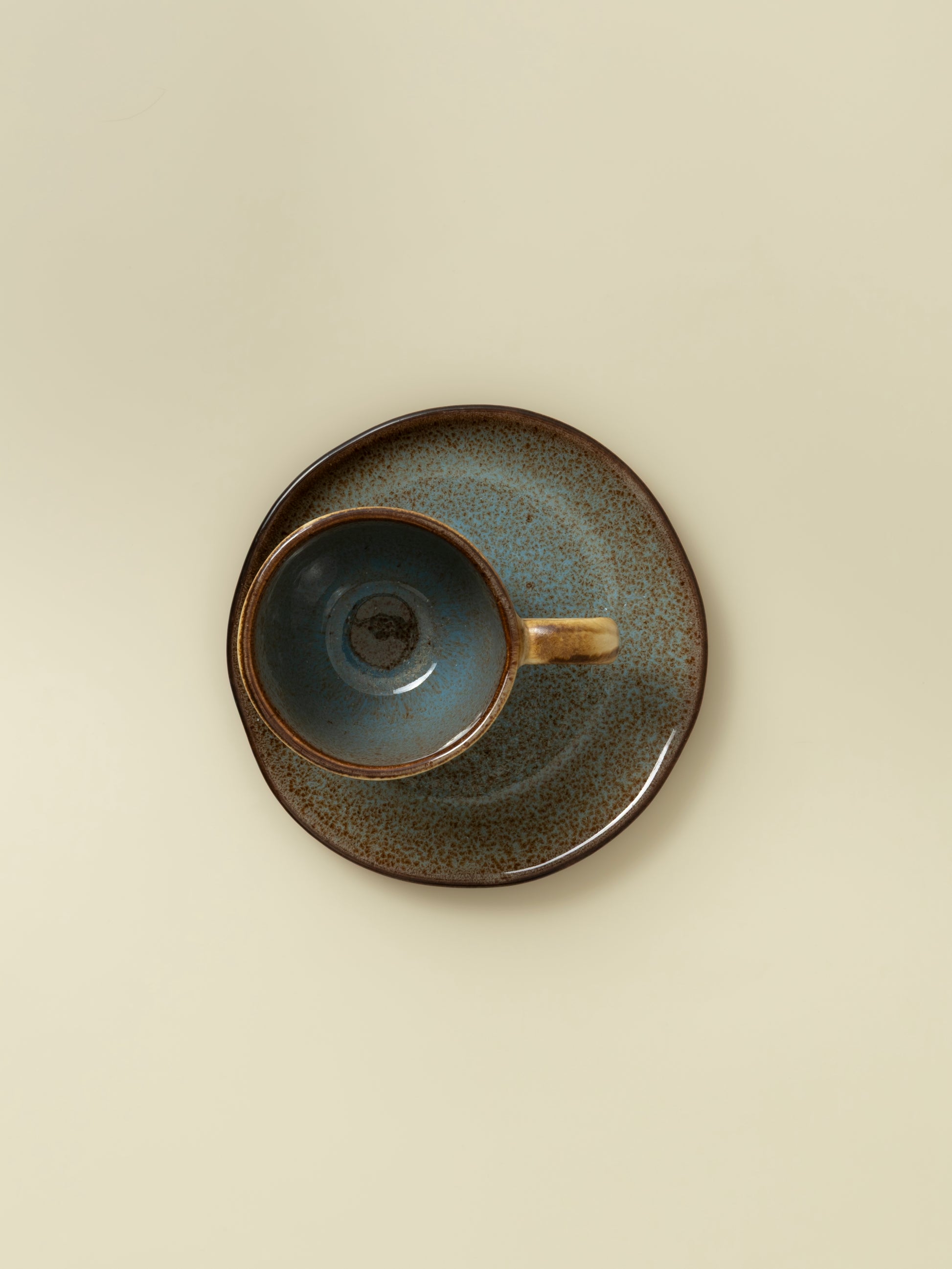 Tasse et soucoupe Graines - Bleu ardoise